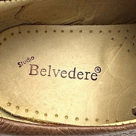 Belvedere Bay Bridge Men’s Oxford Shoes Brown Leather 10 3E Made in Brazil - Picture 10 of 11